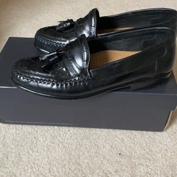GIORGIO BRUTINI BLACK LOAFERS W TASSEL SZ 9M - Picture 3 of 6